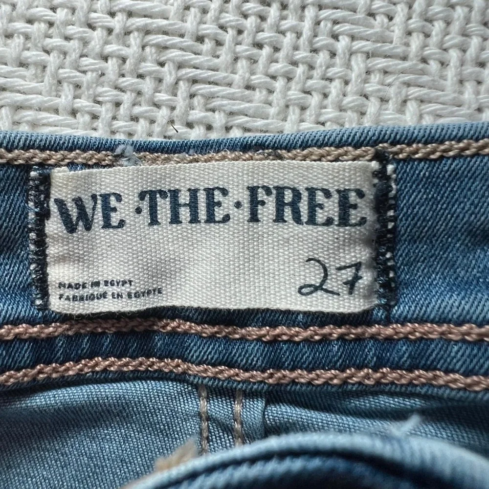 We The Free People Womens Blue Denim High Rise Exposed Zip Shorts Size 27